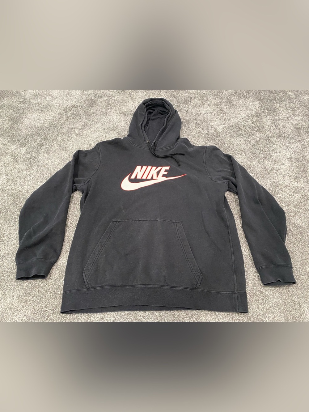 Nike Sportswear Futura Logo Hood Black Y2K Skater Streetwear Mens Large